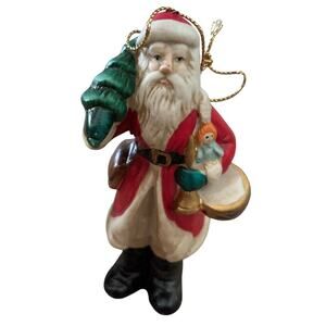 Ceramic Bisque Christmas Tree Toys Doll Drum Ornament Santa Claus Xmas